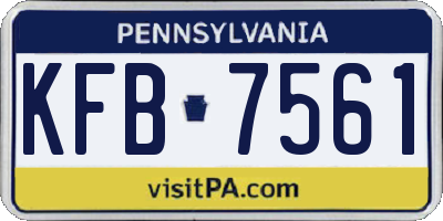 PA license plate KFB7561