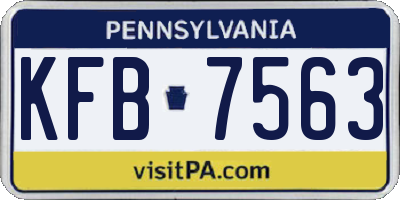 PA license plate KFB7563