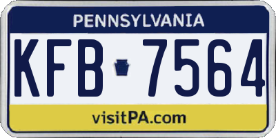 PA license plate KFB7564