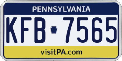 PA license plate KFB7565