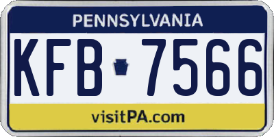 PA license plate KFB7566