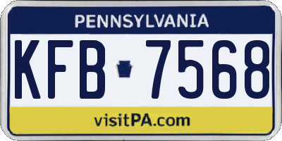 PA license plate KFB7568