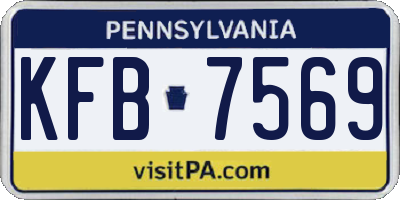 PA license plate KFB7569