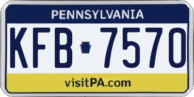 PA license plate KFB7570