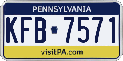 PA license plate KFB7571