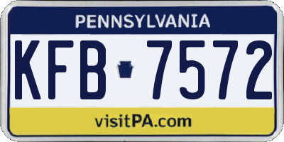 PA license plate KFB7572