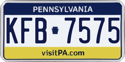 PA license plate KFB7575
