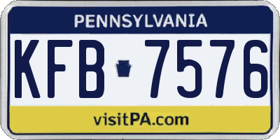 PA license plate KFB7576