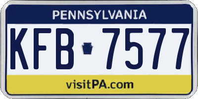 PA license plate KFB7577