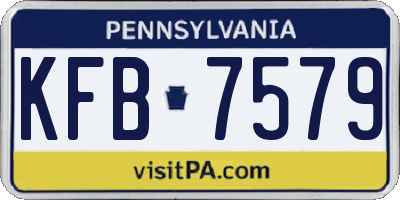 PA license plate KFB7579