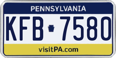 PA license plate KFB7580