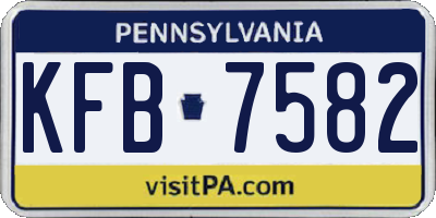 PA license plate KFB7582