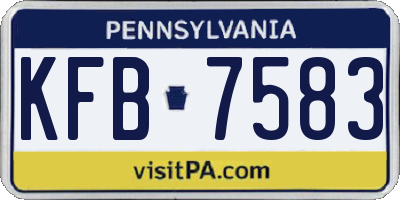 PA license plate KFB7583