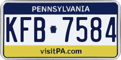 PA license plate KFB7584