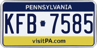 PA license plate KFB7585