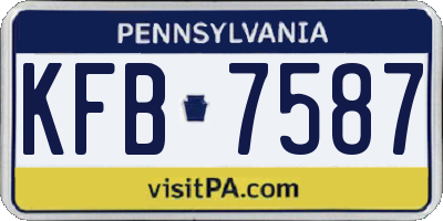 PA license plate KFB7587