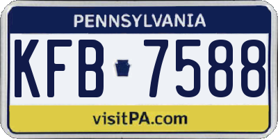 PA license plate KFB7588