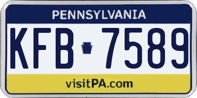 PA license plate KFB7589