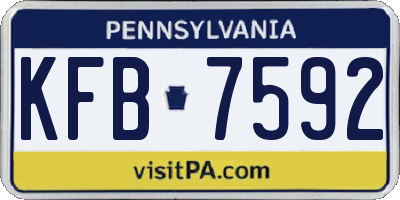 PA license plate KFB7592