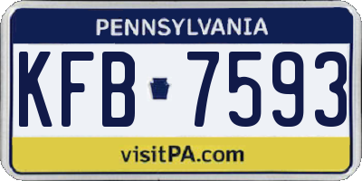 PA license plate KFB7593