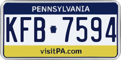 PA license plate KFB7594