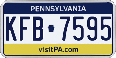 PA license plate KFB7595