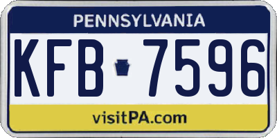 PA license plate KFB7596