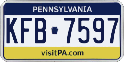 PA license plate KFB7597