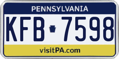 PA license plate KFB7598