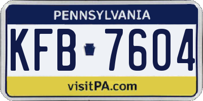 PA license plate KFB7604