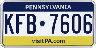 PA license plate KFB7606