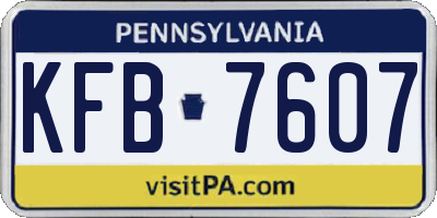 PA license plate KFB7607