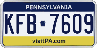 PA license plate KFB7609