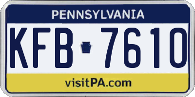 PA license plate KFB7610