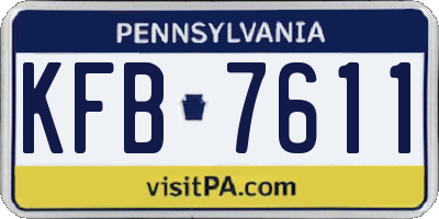 PA license plate KFB7611