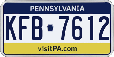 PA license plate KFB7612