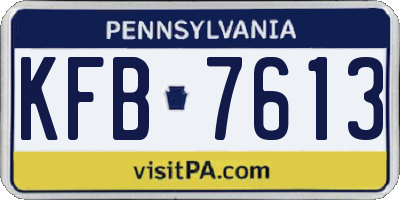 PA license plate KFB7613