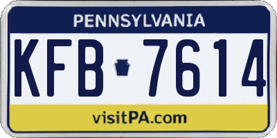 PA license plate KFB7614