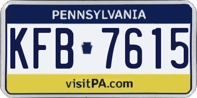 PA license plate KFB7615
