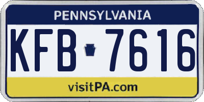 PA license plate KFB7616