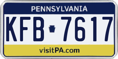 PA license plate KFB7617