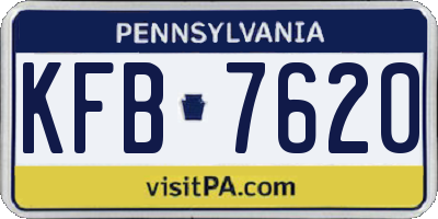 PA license plate KFB7620