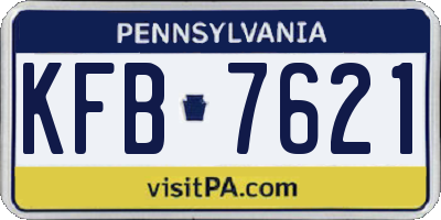PA license plate KFB7621