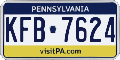PA license plate KFB7624