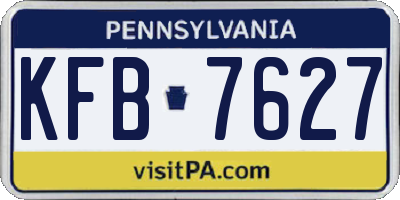 PA license plate KFB7627
