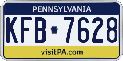 PA license plate KFB7628