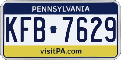 PA license plate KFB7629