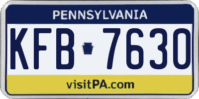 PA license plate KFB7630