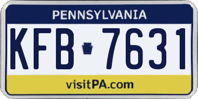 PA license plate KFB7631