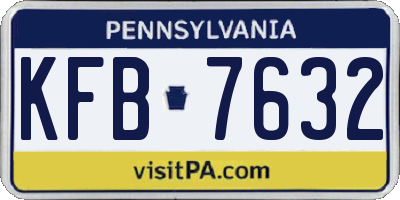 PA license plate KFB7632